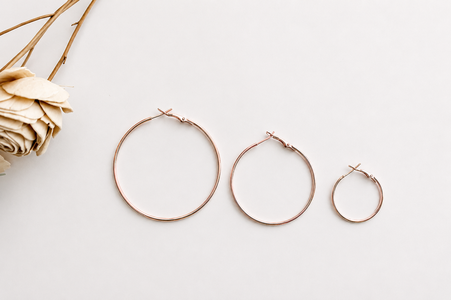 Earring Hoop - Round - Rose Gold
