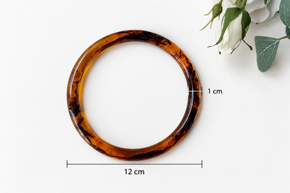 Marbled Resin Bag Handle - Round