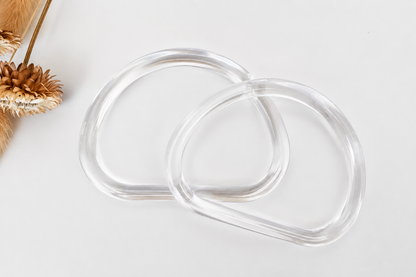 Rounded D Shape Clear Purse Handles