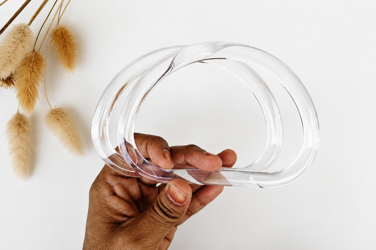 Rounded D Shape Clear Purse Handles