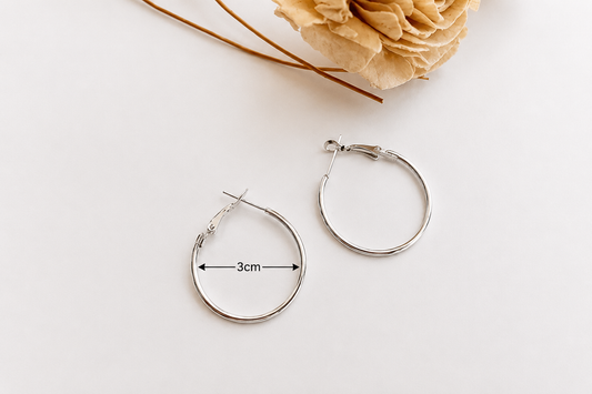 Earring Hoop - Round - Silver