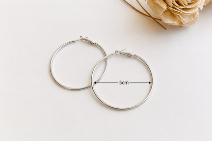 Earring Hoop - Round - Silver