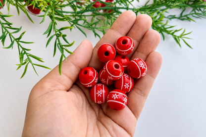 Round Bead - Snowflake