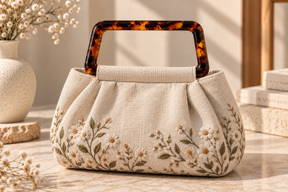 Marbled Resin Bag Handle - Trapezoid