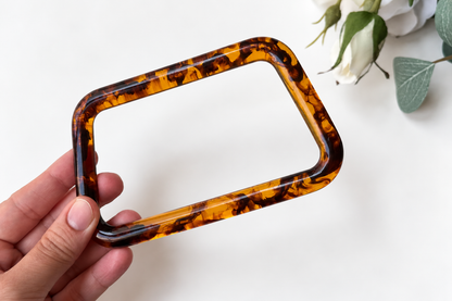 Marbled Resin Bag Handle - Trapezoid