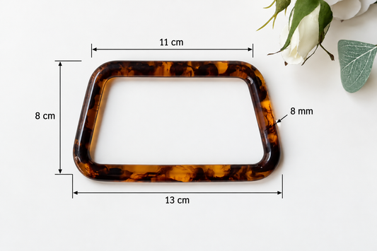 Marbled Resin Bag Handle - Trapezoid