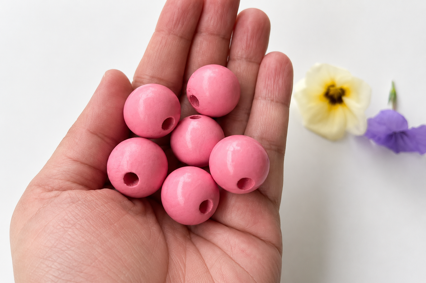 Colorful Round Bead - Watermelon Pink